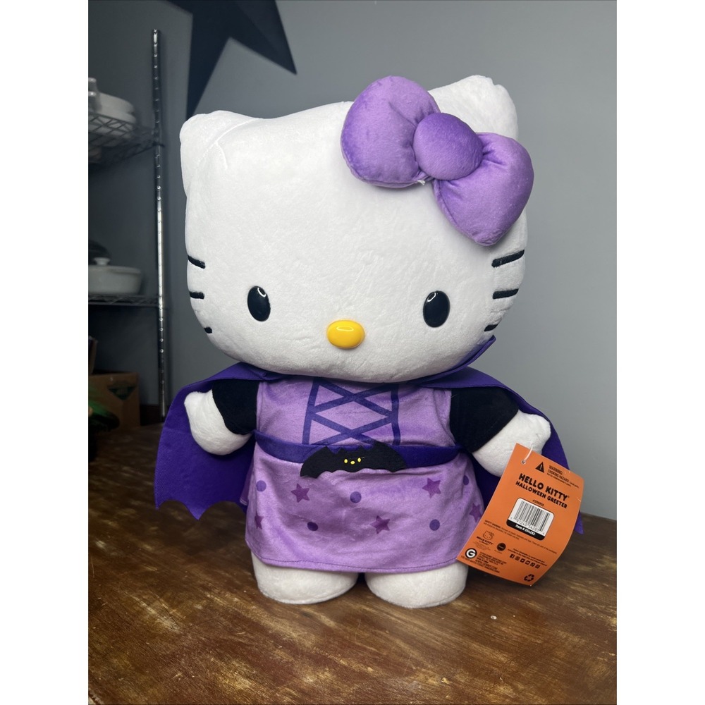 2024 Hello Kitty CVS Witch Vampire Halloween Greeter Sanrio Purple 17" Brand New
